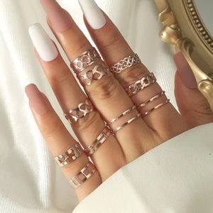 Rose gold adjustable rings